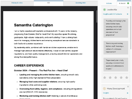 AI-Assisted CV Highlighting - helping you surface the best candidates every time.